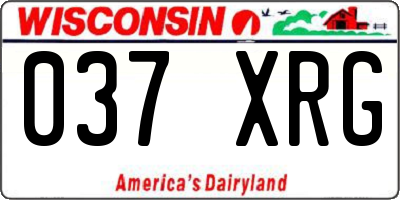 WI license plate 037XRG