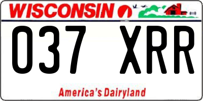 WI license plate 037XRR