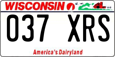 WI license plate 037XRS