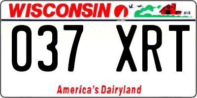WI license plate 037XRT