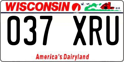 WI license plate 037XRU
