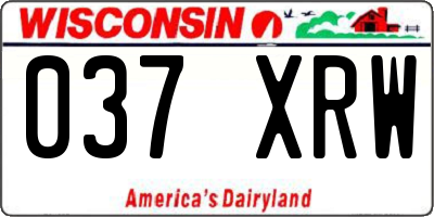 WI license plate 037XRW
