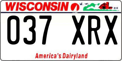 WI license plate 037XRX