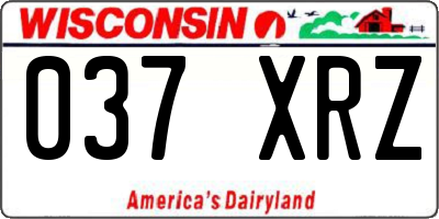 WI license plate 037XRZ