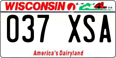 WI license plate 037XSA