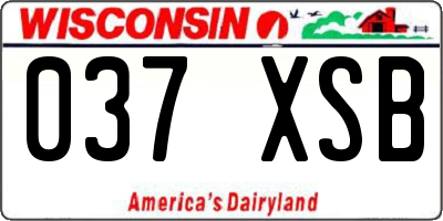 WI license plate 037XSB