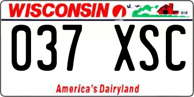 WI license plate 037XSC