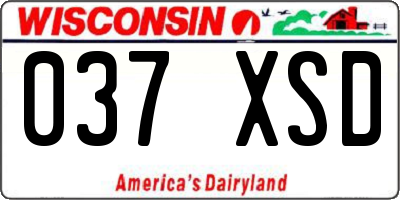 WI license plate 037XSD