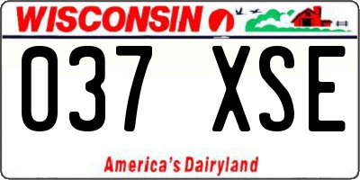 WI license plate 037XSE