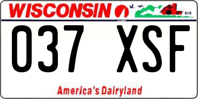 WI license plate 037XSF