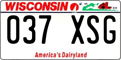 WI license plate 037XSG