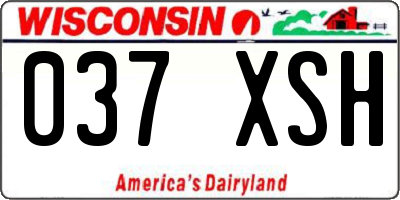 WI license plate 037XSH