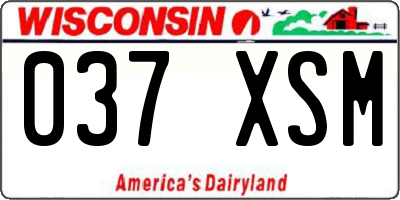 WI license plate 037XSM