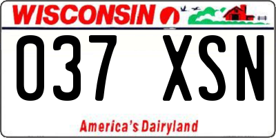 WI license plate 037XSN