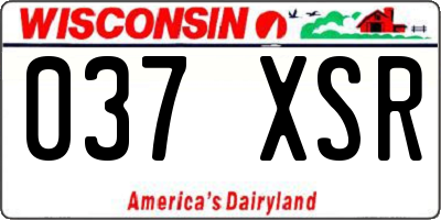 WI license plate 037XSR
