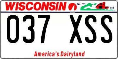 WI license plate 037XSS