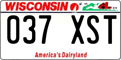 WI license plate 037XST