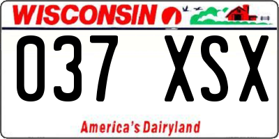 WI license plate 037XSX