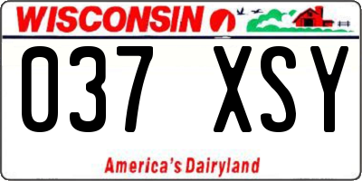 WI license plate 037XSY
