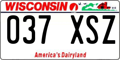 WI license plate 037XSZ