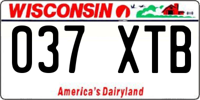 WI license plate 037XTB