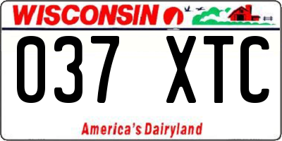 WI license plate 037XTC