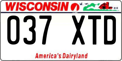 WI license plate 037XTD