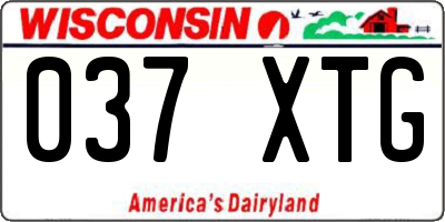 WI license plate 037XTG