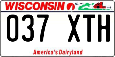 WI license plate 037XTH