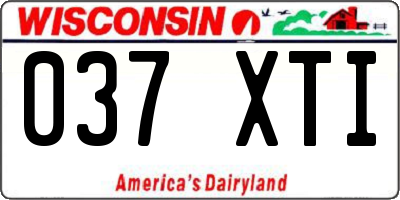WI license plate 037XTI