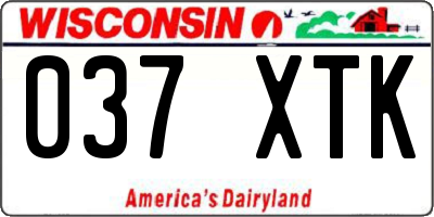 WI license plate 037XTK