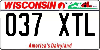 WI license plate 037XTL