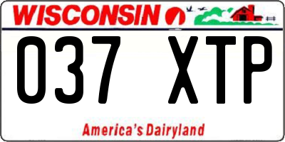 WI license plate 037XTP