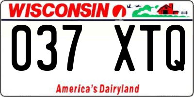 WI license plate 037XTQ
