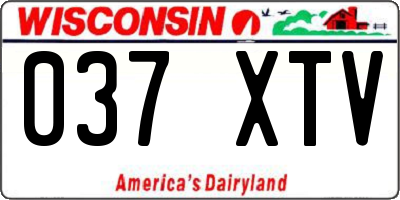 WI license plate 037XTV