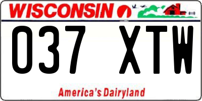 WI license plate 037XTW