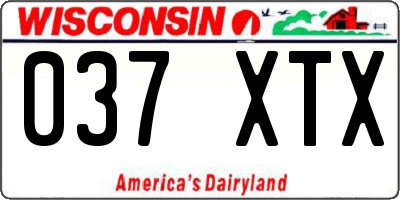 WI license plate 037XTX
