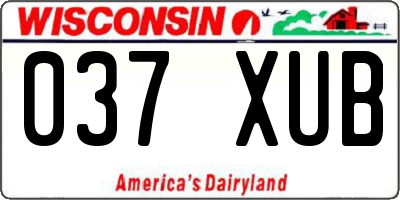 WI license plate 037XUB