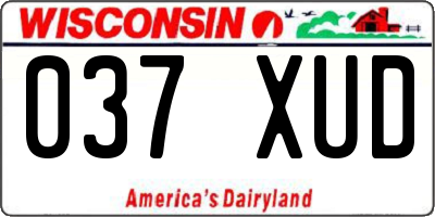 WI license plate 037XUD