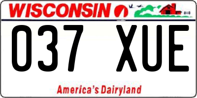 WI license plate 037XUE