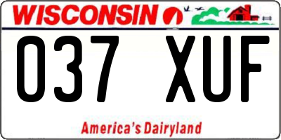 WI license plate 037XUF