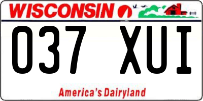 WI license plate 037XUI