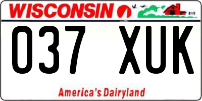 WI license plate 037XUK