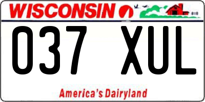 WI license plate 037XUL