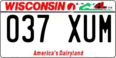 WI license plate 037XUM