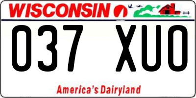 WI license plate 037XUO