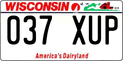 WI license plate 037XUP