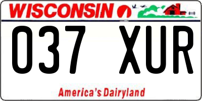 WI license plate 037XUR