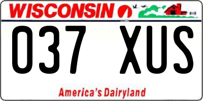 WI license plate 037XUS