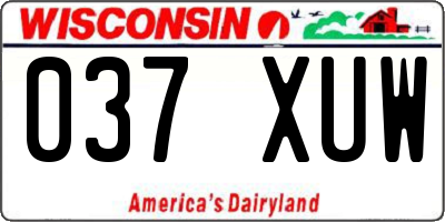 WI license plate 037XUW